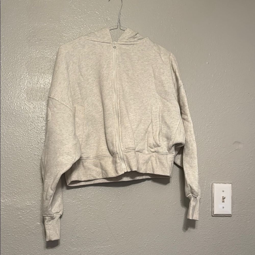 Cream Zip-Up Hoodie